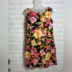 Eileen West Classic Floral sleeveless shift Mini Dress/size 12